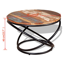 vidaXL Table basse Bois de récupération massif 60x60x40 cm pas cher