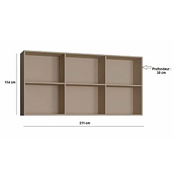 Inside 75 Surmeuble lit escamotable VERTIGO 90 x 200 cm taupe mat