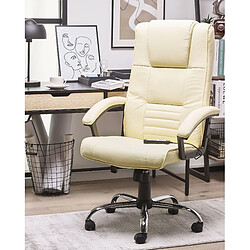 Beliani Fauteuil massant Cuir PU Beige clair COMFORT