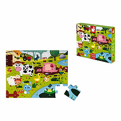 Puzzle enfant tactile Les animaux de la ferme 20 pièces - Janod pas cher