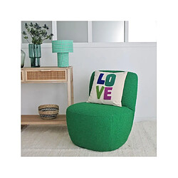 Avis OPJET Fauteuil tissu Fauteuil Eve bouclette vert