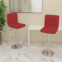 vidaXL Tabourets de bar lot de 2 rouge bordeaux tissu 