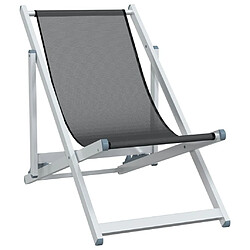 Avis Maison Chic Lot de 2 Chaises de plage pliantes gris aluminium et textilène -GKD95997