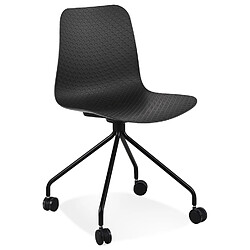 Alterego Chaise design de bureau 'EVORA' noire sur roulettes EVORA