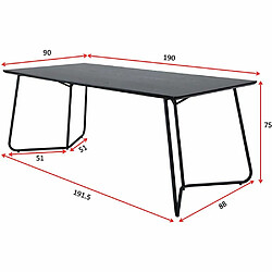 Avis Venture Home Table de repas en MDF et acier Pippi Noir.