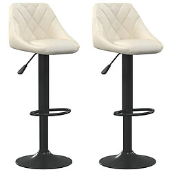 vidaXL Tabourets de bar lot de 2 crème velours