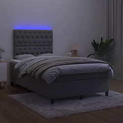 Avis vidaXL Sommier à lattes de lit matelas et LED Gris foncé 120x200 cm