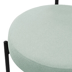 ML-Design Lot de 6 chaises de cuisine rond en tissu teddy vert avec dossier pied en acier pas cher