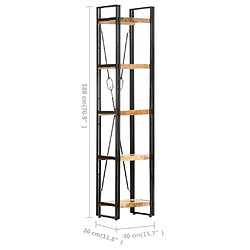 Acheter vidaXL Bibliothèque à 5 niveaux 40x30x180 cm Bois de manguier massif