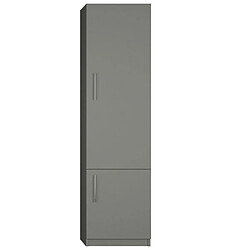 Inside 75 Armoire de rangement 2 portes coloris gris graphite mat largeur 50 cm