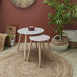 The Home Deco Factory Tables gigognes en bois Patio (Lot de 2).