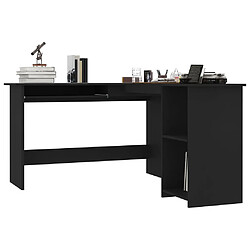 Avis Maison Chic Bureau solide,Table de travail,Bureau d'ordinateur d'angle en forme de L Noir 120x140x75 cm Aggloméré -GKD56549