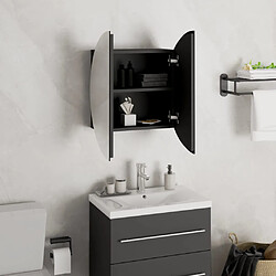 Avis vidaXL Armoire de salle de bain miroir rond et LED Noir 40x40x17,5 cm