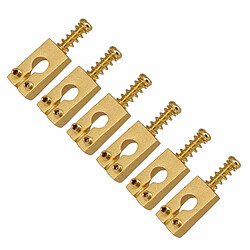 Avis Justgreenbox 6pcs Vintage Brass Guitar Bridge String Selles Guitares Électriques Accessoires, Or & Noir