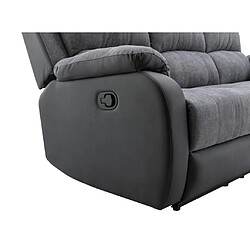 Vente-Unique Canapé 3 places relax en microfibre et simili gris et noir BRODY pas cher