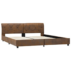 Acheter Maison Chic Lit adulte - Lit simple Cadre de lit,Structure du lit Contemporain Marron Similicuir daim 160 x 200 cm -MN22970