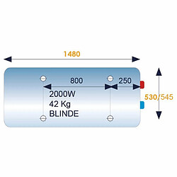 Chauffe eau électrique blindé sortie coté INITIO D530 horizontal 200 L ARISTON 3010918