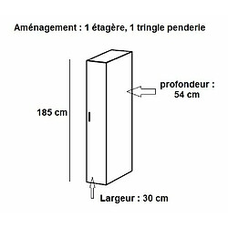 Avis Inside 75 Colonne de rangement LUND penderie blanc mat largeur 30 x 54 cm profondeur