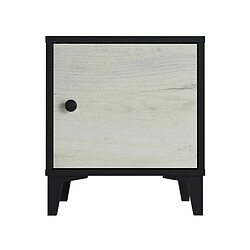 Avis Pegane Table de chevet Table de nuit en mélamine coloris noir / blanc - Longueur 40 x profondeur 35 x Hauteur 45 cm