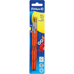 Pelikan Set de pinceaux à poils fins, 3 pièces, assorti ()