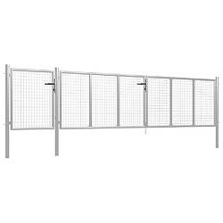 vidaXL Portail de jardin Acier 500 x 100 cm Argenté