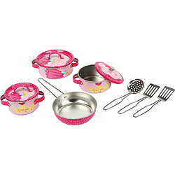 Small Foot Batterie de cuisine "Josephine" en métal rose