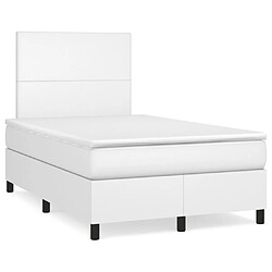 Maison Chic Lit adulte- Lit + matelas,Sommier à lattes de lit avec matelas blanc 120x190cm similicuir -GKD72527