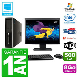 PC HP Compaq 8100 SFF Ecran 22" G6950 RAM 8Go Disque 500Go Graveur DVD Wifi W7 · Occasion 