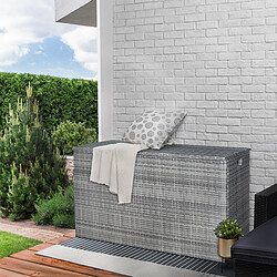 Coffre de jardin rangement extérieur avec couvercle et grande capacité 700L résistant aux intempéries gris Teamson Home PT-OF0010G