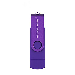 Wewoo Clé USB Ordinateur mobile MicroDrive 32 Go USB 2.0 - Disque U métallique rotatif OTG à double usage violet 