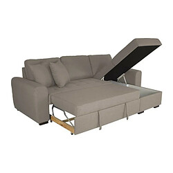 Avis Canapé d'angle convertible réversible 4 places - Tissu beige - Contemporain - L 244 x P 151 x H 90 - HAMILTON