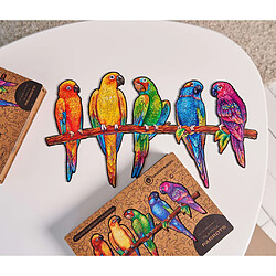 UNIDRAGON Puzzle Bois 620 pcs Playful Parrots Taille royale 72x40 cm 