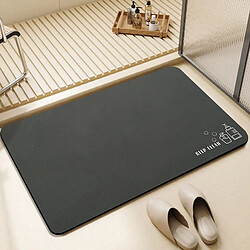 LUUCOZK Tapis de bain antidérapants absorbants à séchage rapide, tapis de décoration de salle de bain-KEEPCLEAN gris foncé-60 x90CM