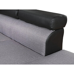 Acheter Habitat Et Jardin Canapé d'angle convertible Sophia luxe - 265 x 190.5 x 80/91 cm - Noir / Gris - 5 places - Angle droit