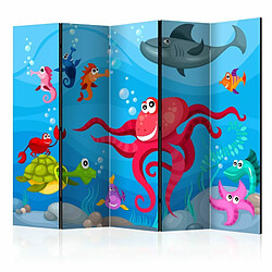 Paris Prix Paravent 5 Volets Octopus & Shark 172x225cm 