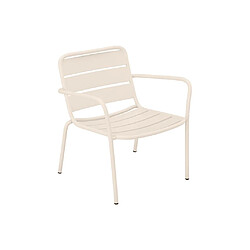 Vente-Unique Fauteuil bas de jardin empilable en métal - Beige - MIRMANDE de MYLIA