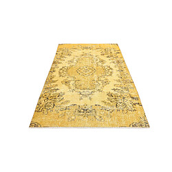 Vidal Tapis de laine 226x124 jaune Ultra Vintage pas cher