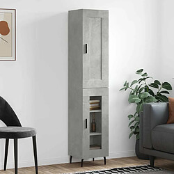 Maison Chic Buffet,Meuble de Rangement,commode pour salon,Cuisine Gris béton 34,5x34x180 cm Bois d'ingénierie -MN23684