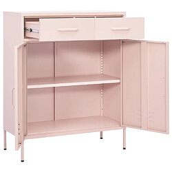 Acheter vidaXL Armoire de rangement Rose 80x35x101,5 cm Acier