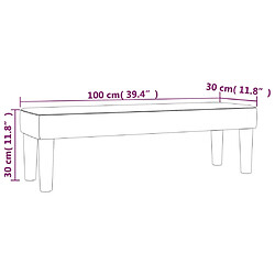 vidaXL Banc Gris 100x30x30 cm Similicuir pas cher