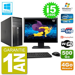 PC HP 6300 MT Ecran 19" i5-2400 RAM 4Go Disque 500Go Graveur DVD Wifi W7 - Occasion