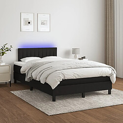 Sommier à lattes LED,Cadre à lattes de lit avec matelas pour Adulte Noir 120x200 cm Tissu -MN51124