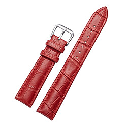 Wewoo Bracelet pour montre connectée Dragonne en cuir de détachable cuirspécification 20mm rouge 