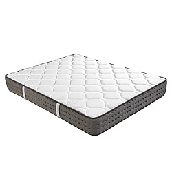 Visiodirect Matelas réversible BORA en mousse 3D, face été/ hiver, mémoire de forme, indépendance du couchage - 140X190X20 cm 