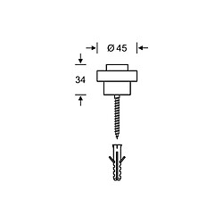 Fsb Tampon de porte ,34mm 0 38 3881,Alu F1,Ø45mm