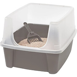 IRIS OHYAMA - Bac a litiere pour chat avec pelle - Cat Litter Box - Taupe - 38 x 48,5 x 30,5 cm