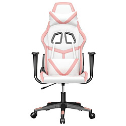 Avis Maison Chic Chaise de jeu, Chaise gaming, Fauteuil gamer d'ordinateur,Chaise de Bureau Blanc et rose Similicuir -GKD58458