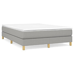 vidaXL Sommier à lattes de lit avec matelas Gris clair 140x200cm Tissu