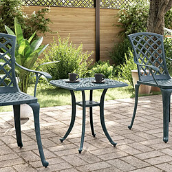 vidaXL Table de jardin vert 53x53x53 cm aluminium coulé