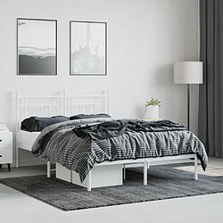 Avis Maison Chic Lit adulte - Cadre de lit métal avec tête de lit pour chambre blanc 140x190 cm -MN45538